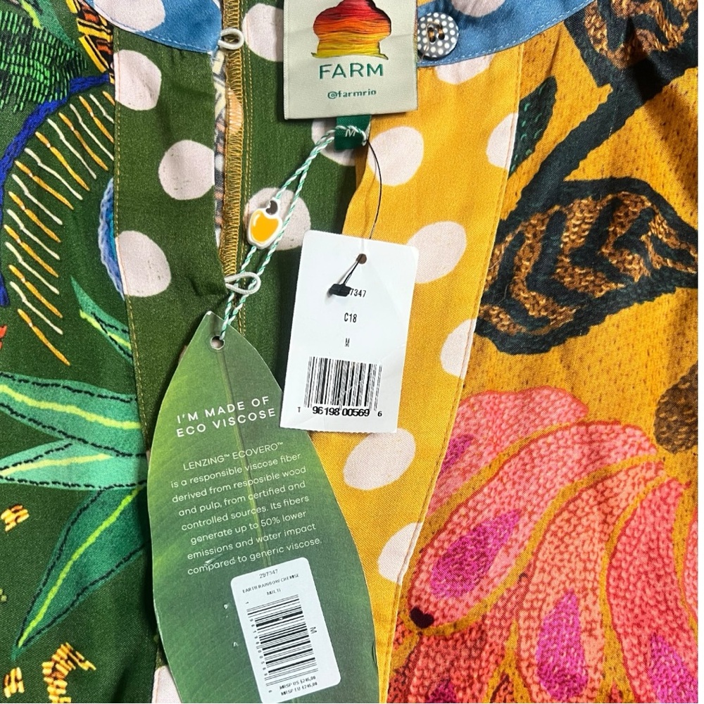 NEW FARM RIO Earth Rainbow Shirtdress Size M - Picture 3 of 3